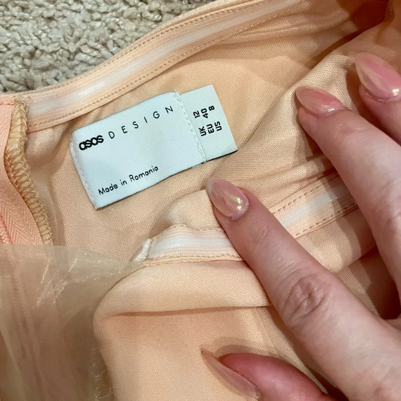 Elegant Peach ASOS Evening Dress, Size 8 - Picture 3 of 4